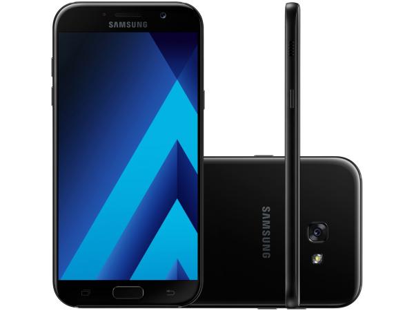 Smartphone Samsung Galaxy A7 2017 64GB Preto - Dual Chip 4G Câm. 16MP + Selfie 16MP Tela 5.7”
