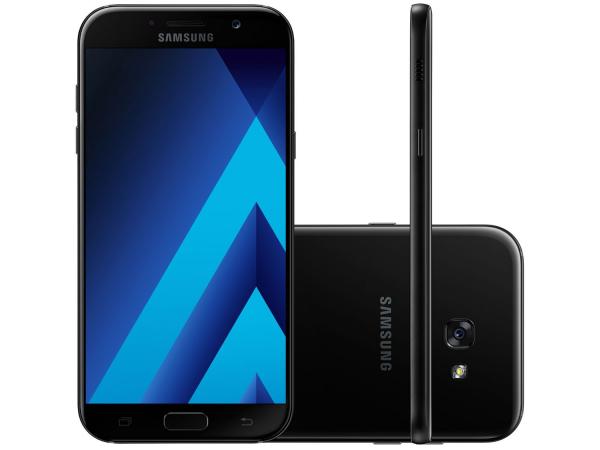Smartphone Samsung A7 2017 32GB Preto Dual Chip - 4G Câm. 16MP + Selfie 16MP 5.7” Proc. Octa Core
