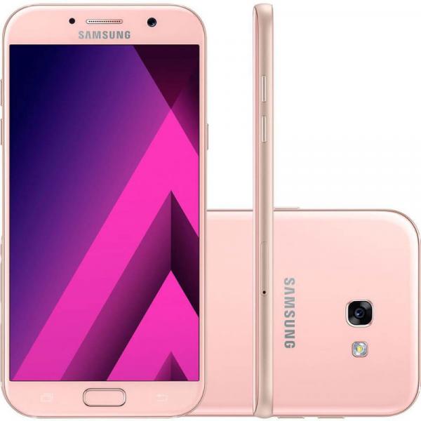 Smartphone Samsung Galaxy A7 2017 Rosa 5,7" 32GB Dual Chip Câmera Frontal 16MP e 3GB de RAM