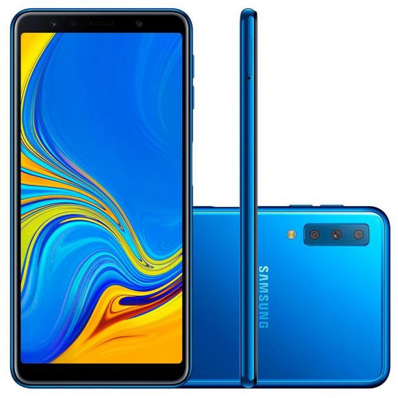 Smartphone Samsung Galaxy A7 A750G, Dual Chip, Azul, Camera Tripla, Tela 6.0", Android 8.0, Octa Core 2.2Ghz, 128GB, 4GB