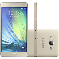 Smartphone Samsung Galaxy A7 Duos Dual Chip Desbloqueado Android 4.4 Tela 5.5" 16GB Wi-Fi 4G Câmera 13MP - Dourado