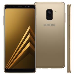 Smartphone Samsung Galaxy A8 Plus Dual Chip, Android 7.1, Câmera 16MP, Proteção IP68, Octa Core e RAM de 4G, 64GB, Dourado, Tela Infinita de 6"
