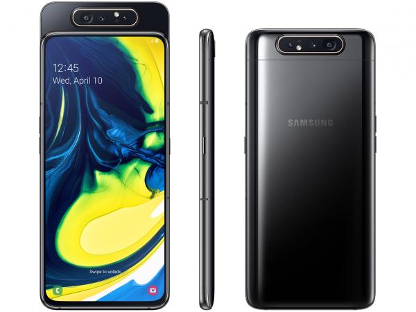 Smartphone Samsung Galaxy A80 128GB Preto 4G - Octa-Core 8GB RAM 6,7” Câmera Tripla Rotativa