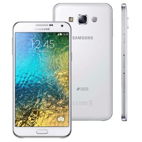 Smartphone Samsung Galaxy E7 4G Duos Branco com Dual Chip, Tela 5.5", Câmera de 13MP e Frontal de 5MP, Android 4.4 e Processador Quad Core de 1.2 GHz