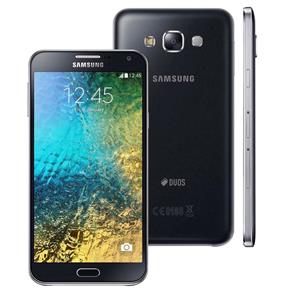 Smartphone Samsung Galaxy E7 4G Duos Preto com Dual Chip, Tela 5.5, Câmera de 13MP e Frontal de 5MP, Android 4.4 e Processador Quad Core de 1.2 GHz