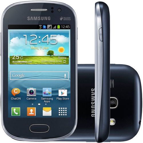 Smartphone Samsung Galaxy Fame Duos S6812M 4GB, Dual Chip, 3G, Android, Câm 5MP, Tela 3,5", Wi Fi Preto
