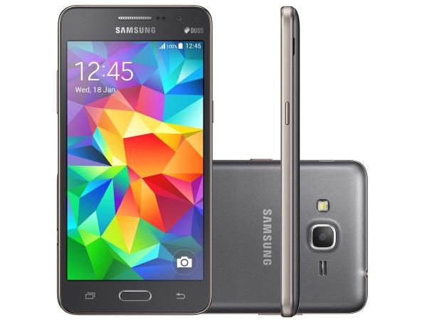 Tudo sobre 'Smartphone Samsung Galaxy Gran Prime Duos 8GB - Cinza Dual Chip 3G Câm 8MP + Selfie 5MP Desbl. Tim'
