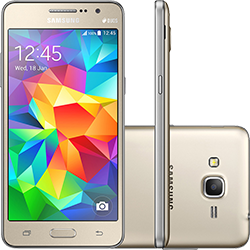Smartphone Samsung Galaxy Gran Prime Duos Dual Chip Android 4.4 KitKat Tela 5" 8GB 3G Câmera 8MP - Dourado