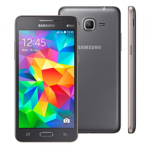 Smartphone Samsung Galaxy Gran Prime Duos SM-G531 Cinza com Tela de 5", Dual Chip, Câmera 8MP, Android 4.4 e Processador Quad Core de 1.2Ghz