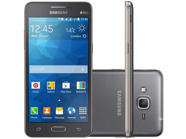 Smartphone Samsung Galaxy Gran Prime Duos TV 8GB - Cinza Dual Chip 3G Câm. 8MP Selfie 5MP Tela 5