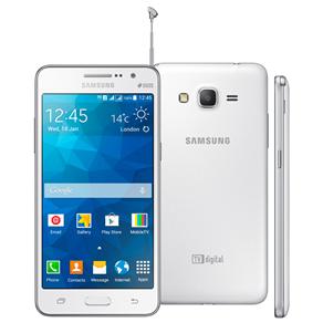 Smartphone Samsung Galaxy Gran Prime Duos TV Branco com Tv Digital, Dual Chip, Tela de 5", Câm. 8MP, Android 4.4 e Processador Quad Core de 1.2Ghz