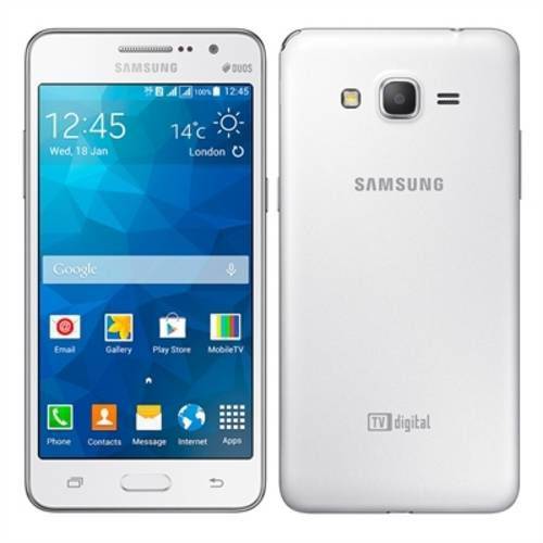 Tudo sobre 'Smartphone Samsung Galaxy Gran Prime Duos Tv Digital5,8gb, Branco,Quadcore 1.3ghz, Camera 8mp'