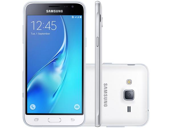 Smartphone Samsung Galaxy J3 8GB Branco - Dual Chip 4G Câm. 8MP + Selfie 5MP Tela 5” HD