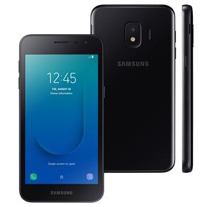 Smartphone Samsung Galaxy J2 Core Preto com 16GB, Tela 5", Câmera Traseira 8MP com Flash LED, Android Go 8.1, Dual Chip, 4G, e Processador Quad Core