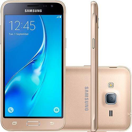 Tudo sobre 'Smartphone Samsung Galaxy J3 Dual Chip Android 5.1 Tela 5 8gb 4g Dourado + Pulseira Swaroviski'