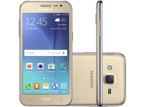 Smartphone Samsung Galaxy J2 Duos 8GB Dual Chip - 4G Câmera 5MP + Câm. Selfie 2MP Tela 4,7
