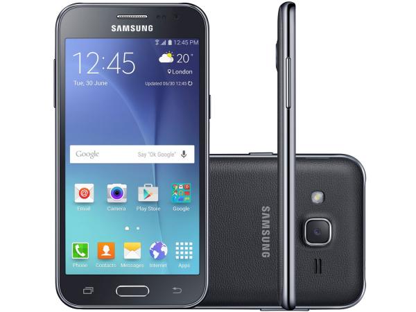 Smartphone Samsung Galaxy J2 Duos 8GB Preto - Dual Chip 4G Câm. 5MP Tela 4.7” QHD Proc Quad Core