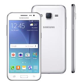 Smartphone Samsung Galaxy J2 Duos Branco com Dual Chip, Tela 4.7", 4G, Câmera 5MP, Android 5.1 e Processador Quad Core de 1.1 Ghz - Oi