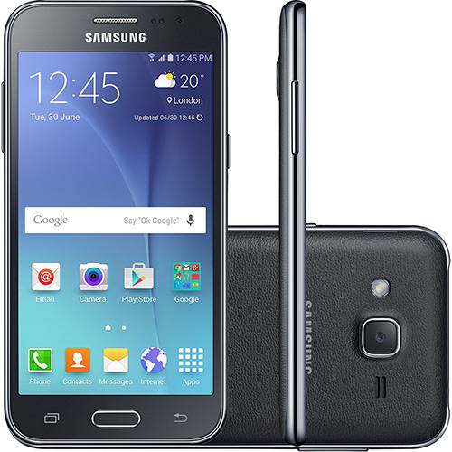 Smartphone Samsung Galaxy J2 Duos Dual Chip Android Tela 4.7" 8GB 4G Wi-Fi Câmera 5MP com TV Digital - Preto