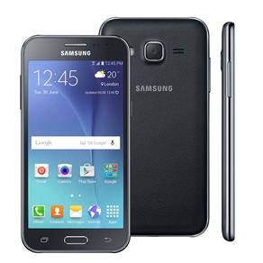 Smartphone Samsung Galaxy J2 Duos Preto com Dual Chip, Tela 4.7", 4G, Câmera 5MP, Android 5.1 e Processador Quad Core de 1.1 Ghz - Oi