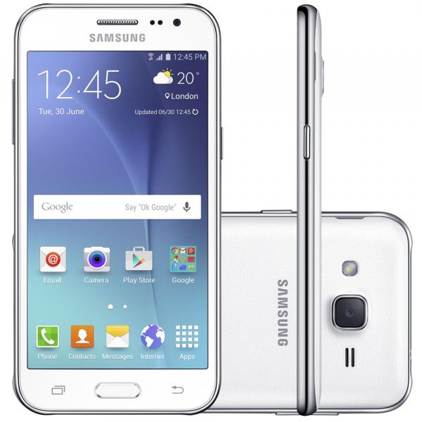 Smartphone Samsung Galaxy J2 Duos TV Desbloqueado Tela 4,7" 4G Dual Chip Android 5.1 Branco - Samsung