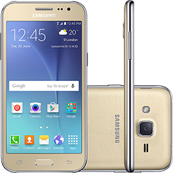 Smartphone Samsung Galaxy J2 TV Duos Dual Chip Android 5.1 Tela 4.7" 8GB 4G Câmera 5MP - Dourado