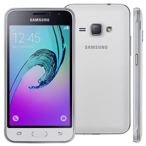 Smartphone Samsung Galaxy J1 2016 Duos Branco com Dual Chip, Tela 4.5", 3G, Câm.de 5MP e Frontal de 2MP, Android 5.1 e Processador QuadCore de 1.2 GHz