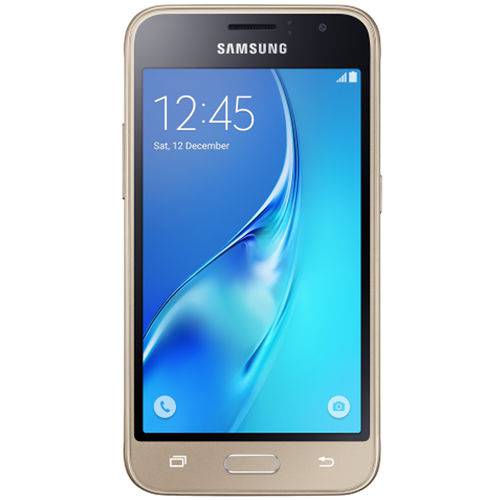 Tudo sobre 'Smartphone Samsung Galaxy J1 2016 J120h Dourado-dual Chip, 3g, Tela 4.5, 5mp+frontal, Quad Core, 8gb'