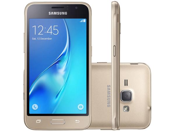 Tudo sobre 'Smartphone Samsung Galaxy J1 8GB Dourado Dual Chip - 3G Câm. 5MP Tela 4.5” Proc. Quad Core'