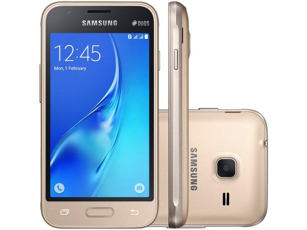 Smartphone Samsung Galaxy J1 Mini 8GB Dourado - Dual Chip 3G Câm. 5MP Tela 4p Proc. Quad Core