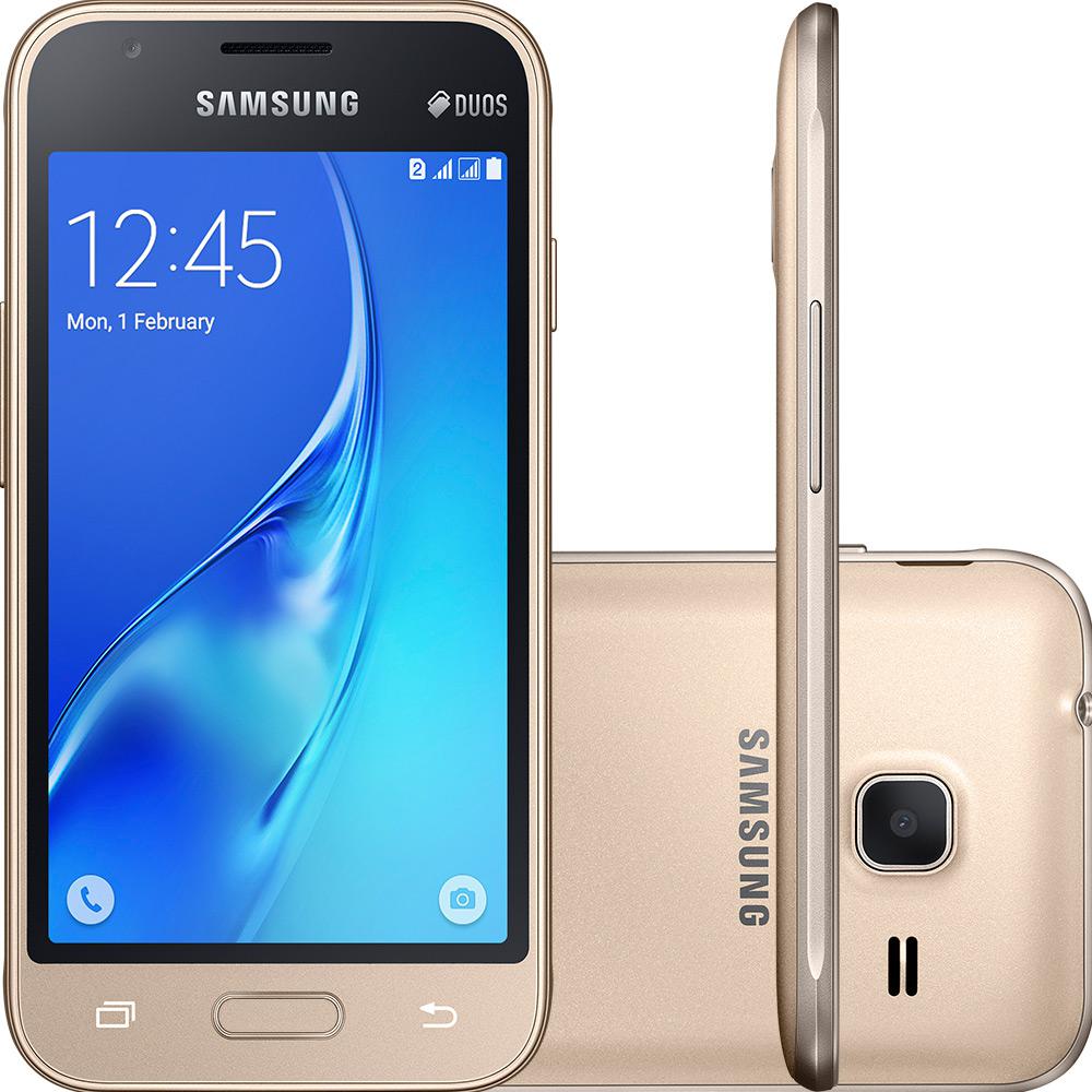 Smartphone Samsung Galaxy J1 Mini Dual Chip Android 5.1 Tela 4" 8GB 3G Wi-Fi Câmera 5MP - Dourado