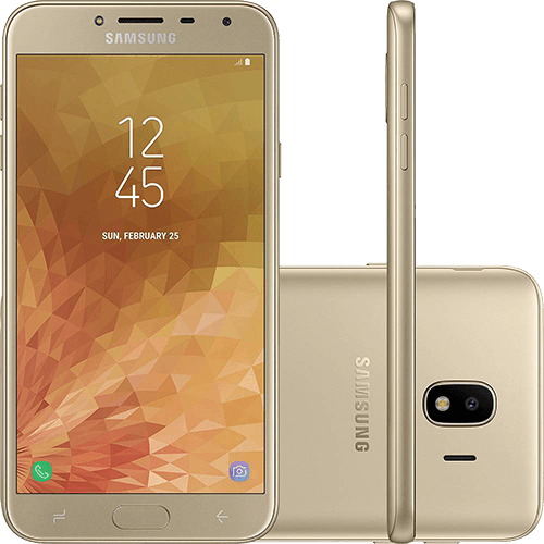 Tudo sobre 'Smartphone Samsung Galaxy J4 32GB Dual Chip Android 8.0 Tela 5.5" Quad-Core 1.4GHz 4G Câmera 13MP - Dourado'