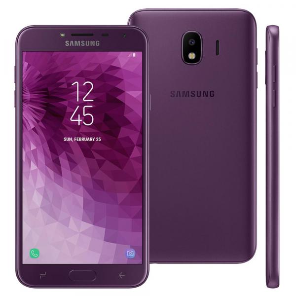 Smartphone Samsung Galaxy J4 Violeta com 32GB, Tela 5.5, Dual Chip, 4G, Camera 13MP, Android 8.0, Processador Quad Core e RAM de 2GB