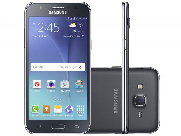 Smartphone Samsung Galaxy J5 Duos 16GB Preto - Dual Chip 4G Câm. 13MP + Selfie 5MP com Flash