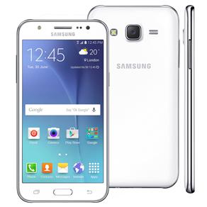 Smartphone Samsung Galaxy J5 Duos Branco com Dual Chip, Tela 5.0", 4G, Câmera 13MP, Android 5.1 e Processador Quad Core de 1.2 Ghz
