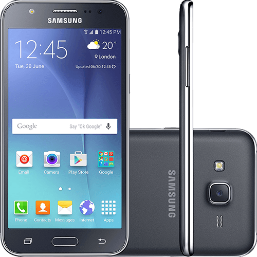 Tamanhos, Medidas e Dimensões do produto Smartphone Samsung Galaxy J5 Duos Dual Chip Android 5.1 Tela 5" 16GB 4G Wi-Fi Câmera 13MP - Preto