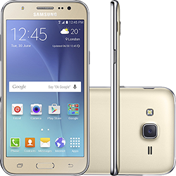 Smartphone Samsung Galaxy J5 Duos Dual Chip Desbloqueado Vivo Android 5.1 Tela 5" 16GB 4G Câmera 13MP - Dourado
