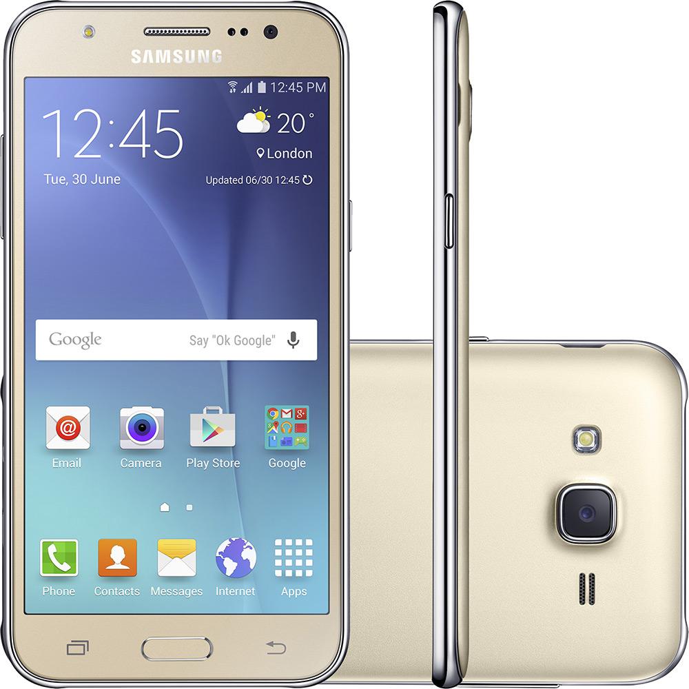 Smartphone Samsung Galaxy J5 Duos Dual Chip Desbloqueado Vivo Android 5.1 Tela 5" 16GB 4G Câmera 13MP - Dourado