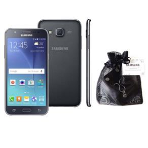 Smartphone Samsung Galaxy J5 Duos Preto Dual Chip, Tela 5.0", 4G, Câmera 13MP, Android 5.1 e Processador Quad Core + Colar e Brinco de Swarovski