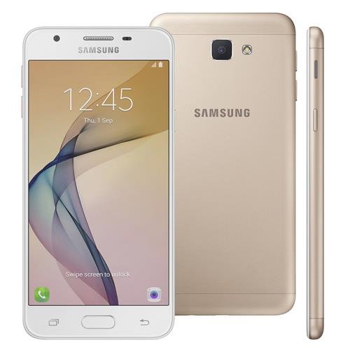 Smartphone Samsung Galaxy J5 Prime Dual Chip Android 6.0 Tela 5 Quad-Core 1.4 GHz 32GB 4G Wi-Fi Câmera 13MP com Leitor de Digital - Dourado