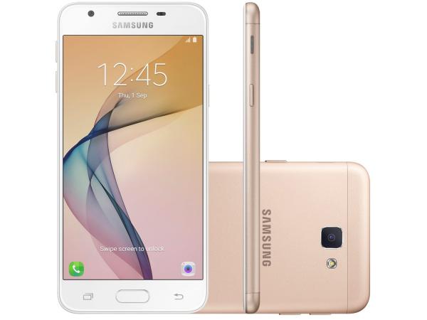 Smartphone Samsung Galaxy J5 Prime 32G Dourado - Dual Chip 4G Câm. 13MP + Selfie 5MP Flash Tela 5”