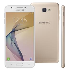 Smartphone Samsung Galaxy J5 Prime Leitor Digital, Câmera Frontal com Flash a LED, 4G, Dual Chip, 32GB, Dourado, Tela 5"