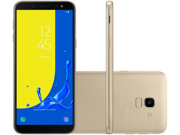 Smartphone Samsung Galaxy J6 32GB Dourado 4G - 2GB RAM Tela 5,6” Câm. 13MP + Câm. Selfie 8MP