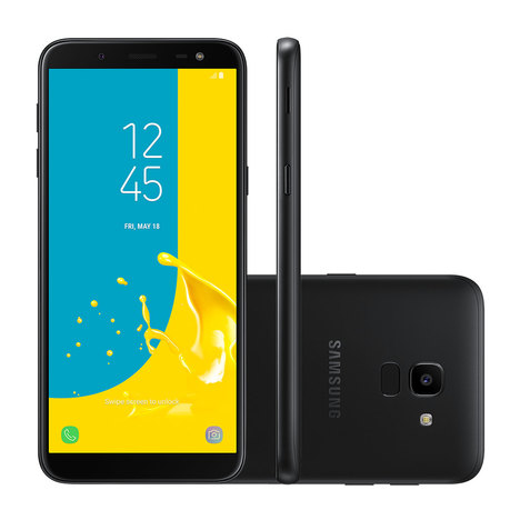 Smartphone Samsung Galaxy J6 Sm-J600gzkbzto 32Gb Preto Tela 5.6" Câmera 13Mp Selfie 8Mp Android 8.0