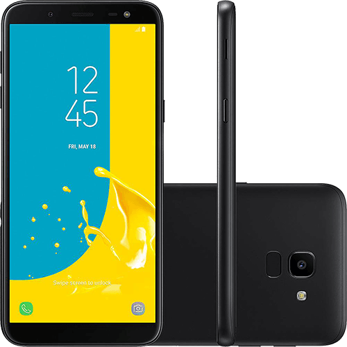 Tamanhos, Medidas e Dimensões do produto Smartphone Samsung Galaxy J6 32GB Dual Chip Android 8.0 Tela 5.6" Octa-Core 1.6GHz 4G Câmera 13MP com TV - Preto