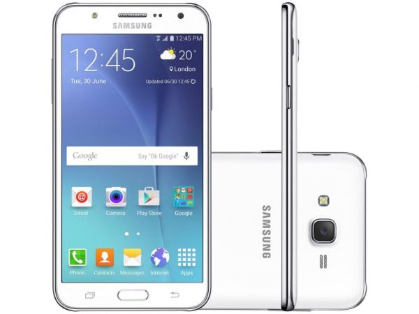 Smartphone Samsung Galaxy J7 Duos 16GB Branco - Dual Chip 4G Câm 13MP + Selfie 5MP Flash Tela 5.5”
