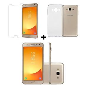 Smartphone Samsung Galaxy J7 Neo Tela 5.5" 16Gb + Kit Película e Capa - Dourado