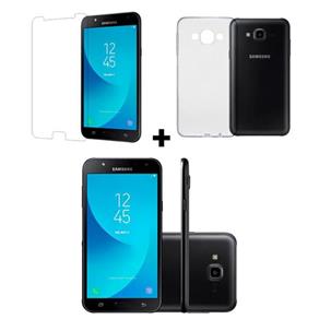 Smartphone Samsung Galaxy J7 Neo Tela 5.5" 16gb + Kit Película e Capa - Preto