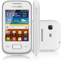 Tudo sobre 'Smartphone Samsung Galaxy Pocket Branco Desbloqueado Oi - Android 2.3 Processador 832MHz Tela Touch 2.8" Câmera 2MP 3G Wi-Fi Memória Interna de 3GB'