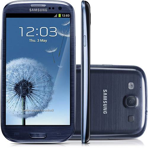 Smartphone Samsung Galaxy S III I9300 Grafite Blue Android 4.0 3G Desbloqueado Vivo - Câmera 8MP Wi-Fi GPS Memória Interna 16GB